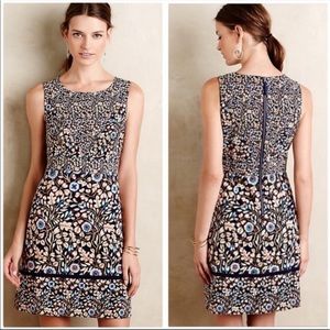 Anthropologie Maeve Brindille sheath flora Dress with pockets Sz 6P NWOT